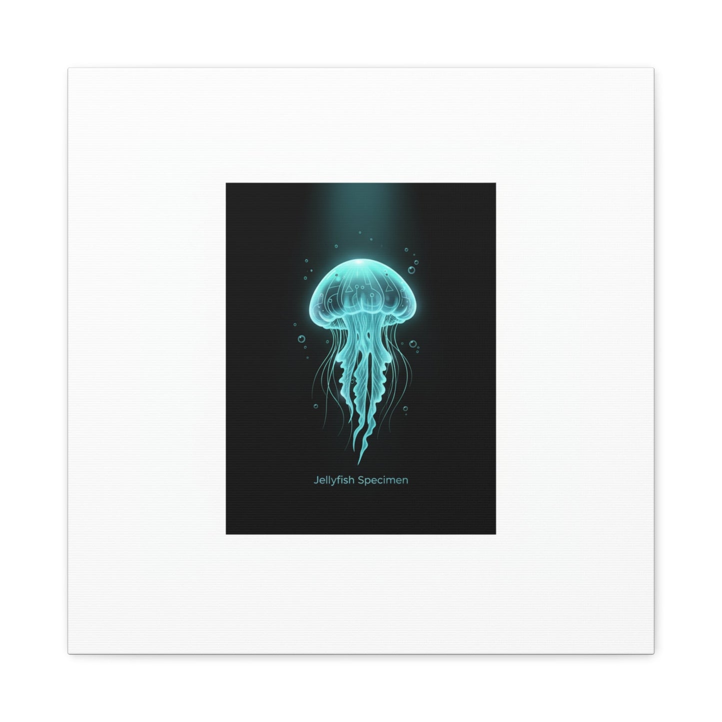 Bioluminescent Jellyfish Art Canvas | Deep Sea Aesthetic, Neon Glow