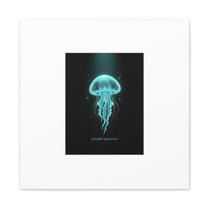 Bioluminescent Jellyfish Art Canvas | Deep Sea Aesthetic, Neon Glow