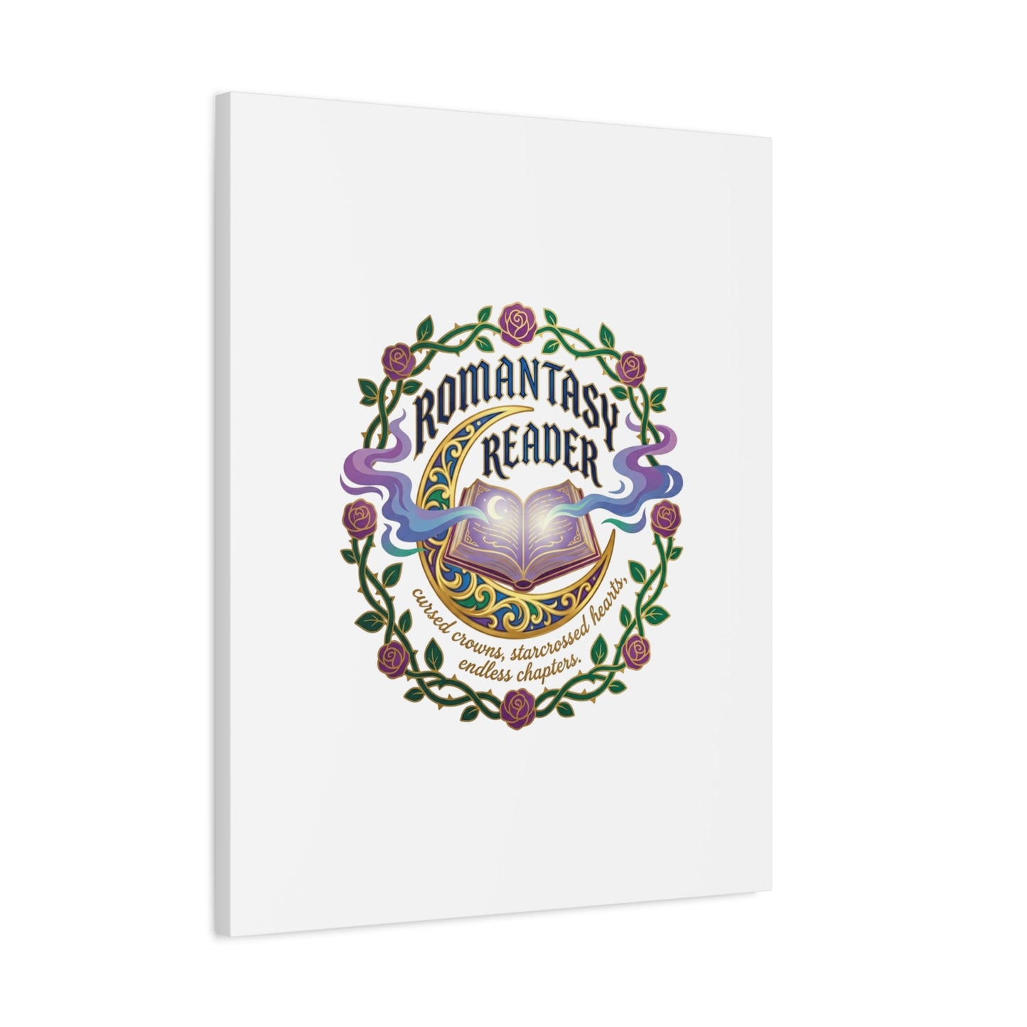 Romantasy Reader Canvas Print | enchanted bookish celestial gothic