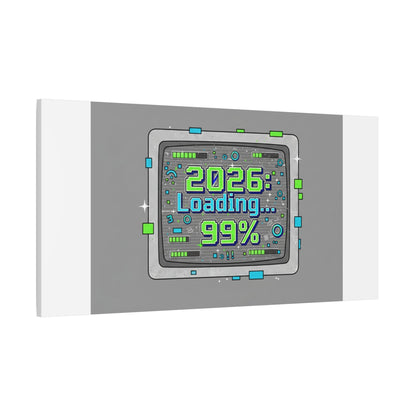 2026 Loading 99% Canvas | NYE countdown, retro system interface