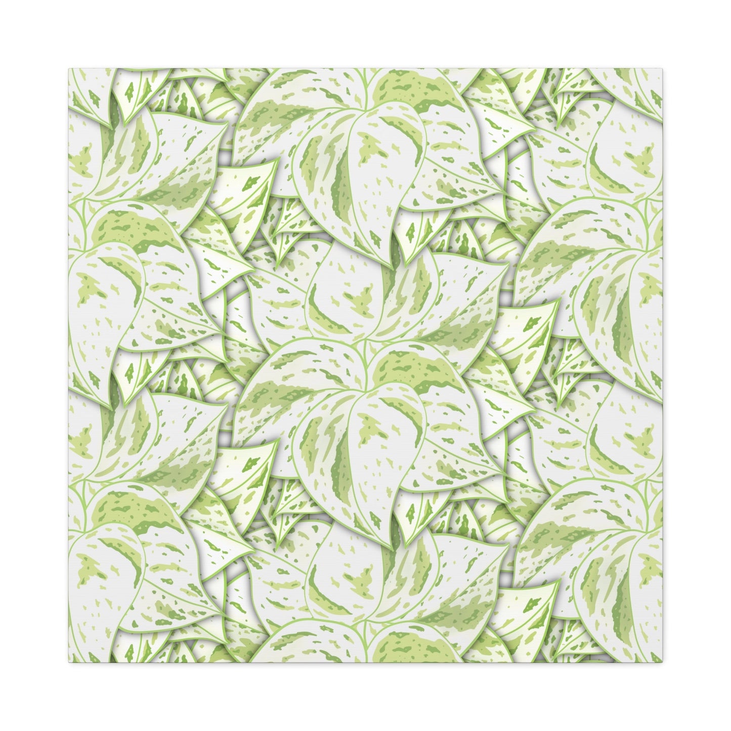 Snow Queen Pothos Pattern Canvas Print – Botanical Wall Art