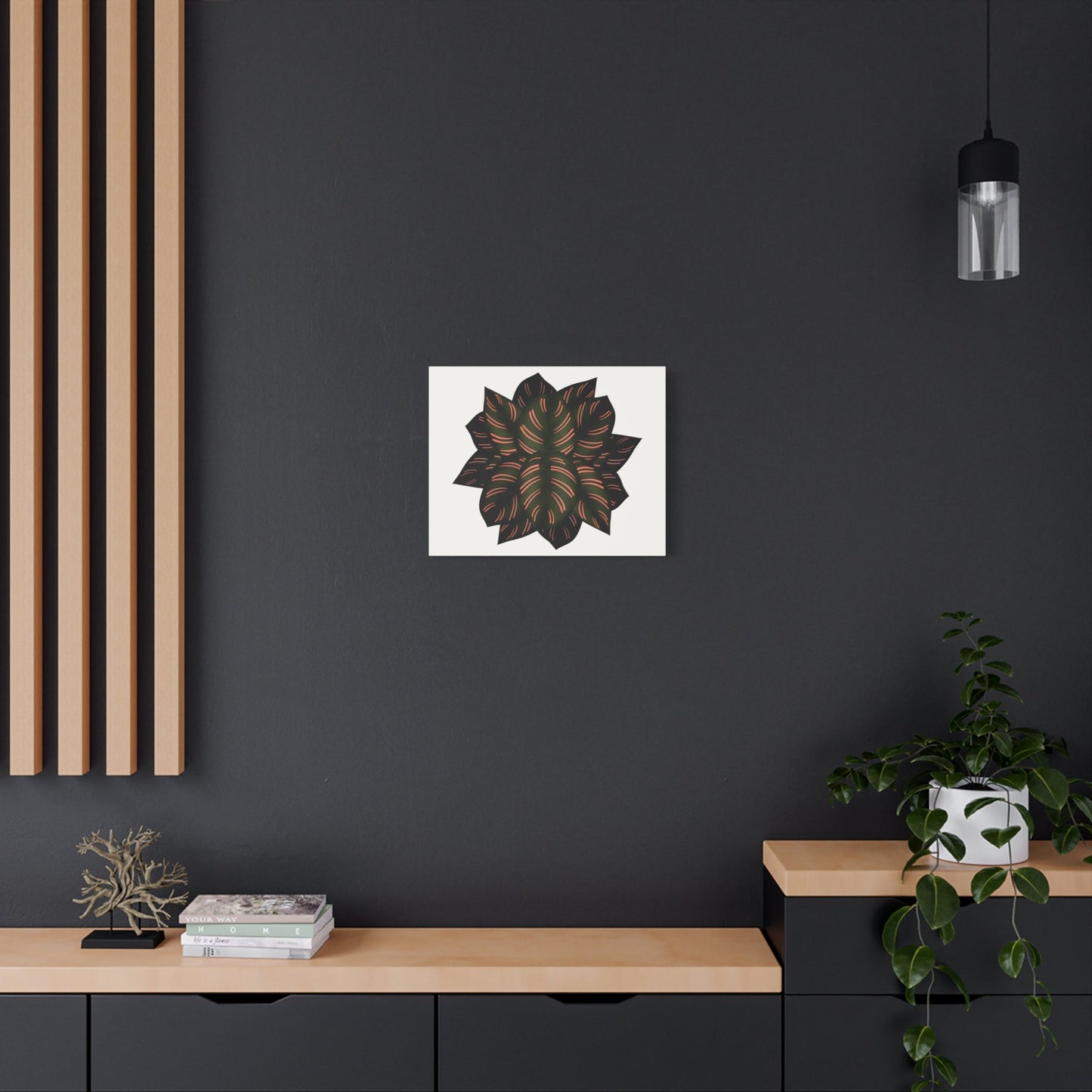 Calathea Pinstripe Canvas Print – Botanical Wall Art