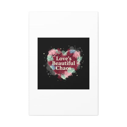 Love's Beautiful Chaos Canvas Print | Soft Grunge Hearts, Distressed Heart Art