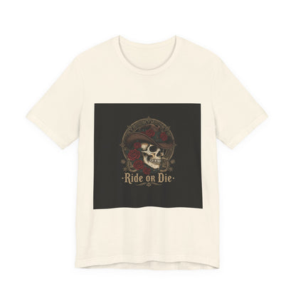 Ride or Die Skull Cowboy Tee | western skull art, gothic Americana