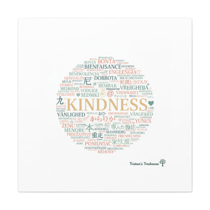Kindness Word Cloud Canvas | Fresh Start Minimalist Wall Art