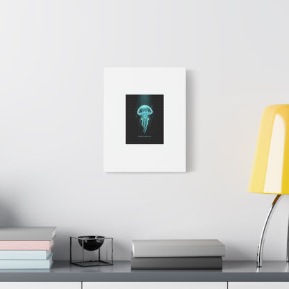 Bioluminescent Jellyfish Art Canvas | Deep Sea Aesthetic, Neon Glow