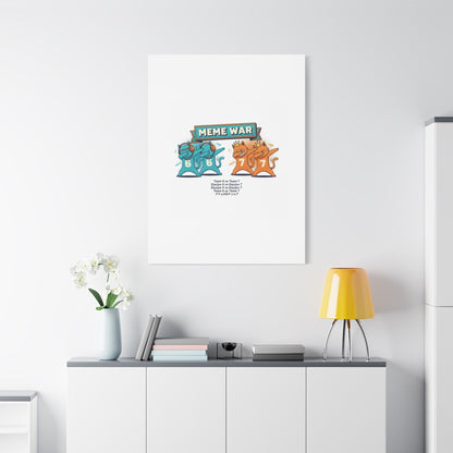 Meme War: Six vs. Seven Canvas Wall Art