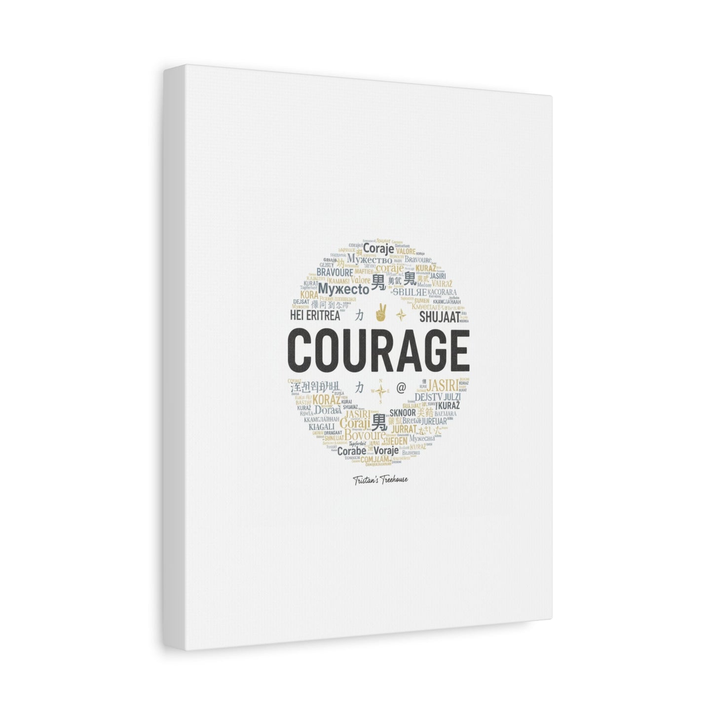 Courage Word Cloud Canvas | Fresh-Start Minimalism art print