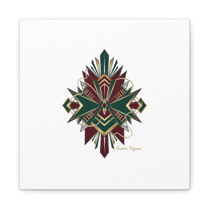 Art Deco geometric brass print Canvas | Neo-Deco chrome & gold fan motif