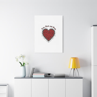 Love Dark and Deep Heart Canvas, Nu Romantic Gothic Romance, 80s Nostalgia