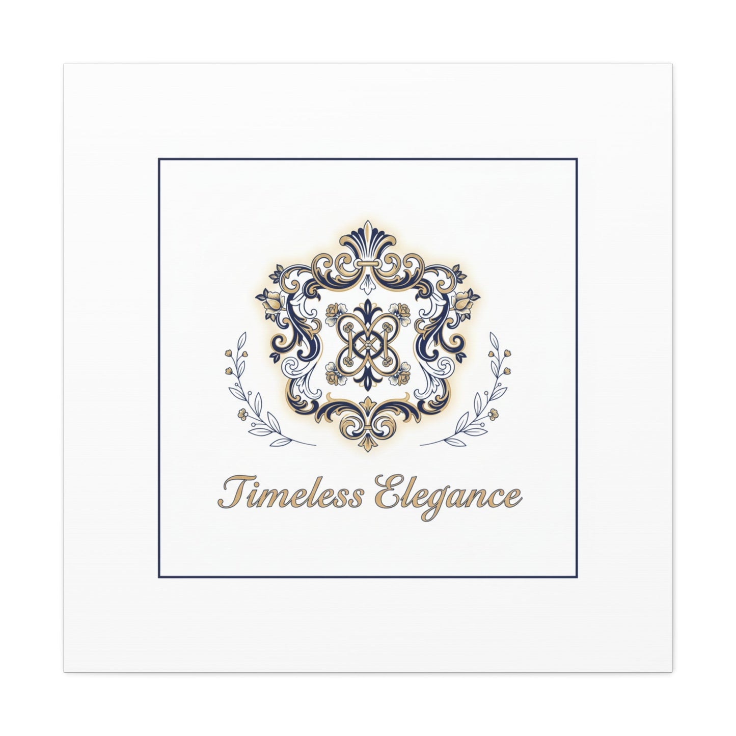 Ornate Brooch Emblem Canvas | Vintage Formalwear Accents, Baroque Print