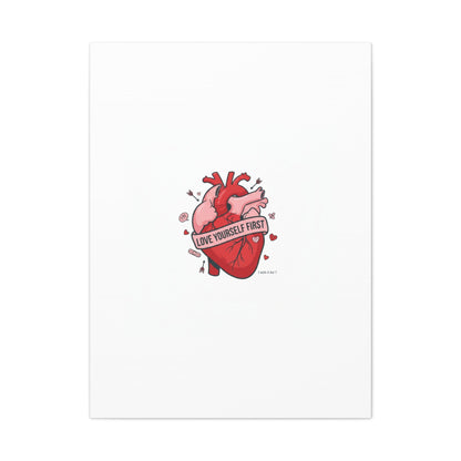 Love Yourself First Canvas, Hearts-with-a-Twist, Anti-Valentine Art