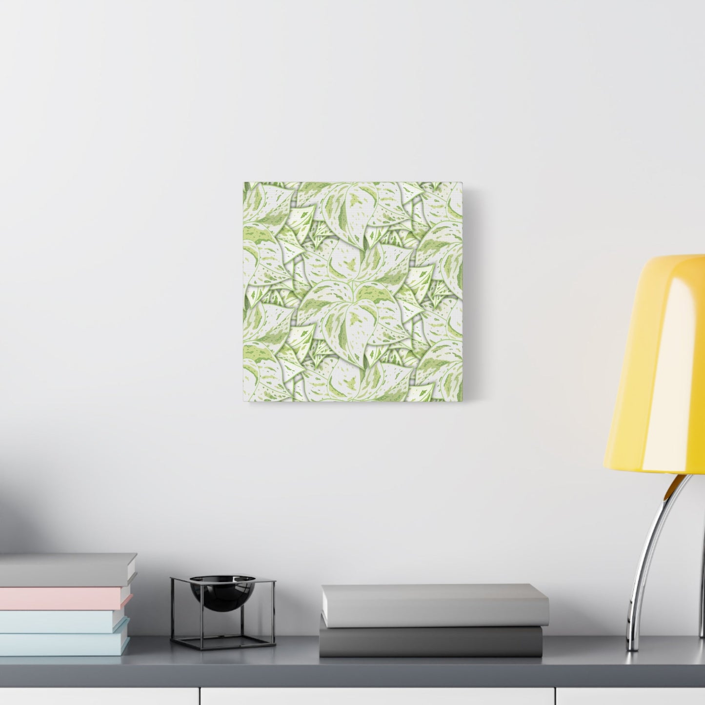 Snow Queen Pothos Pattern Canvas Print – Botanical Wall Art