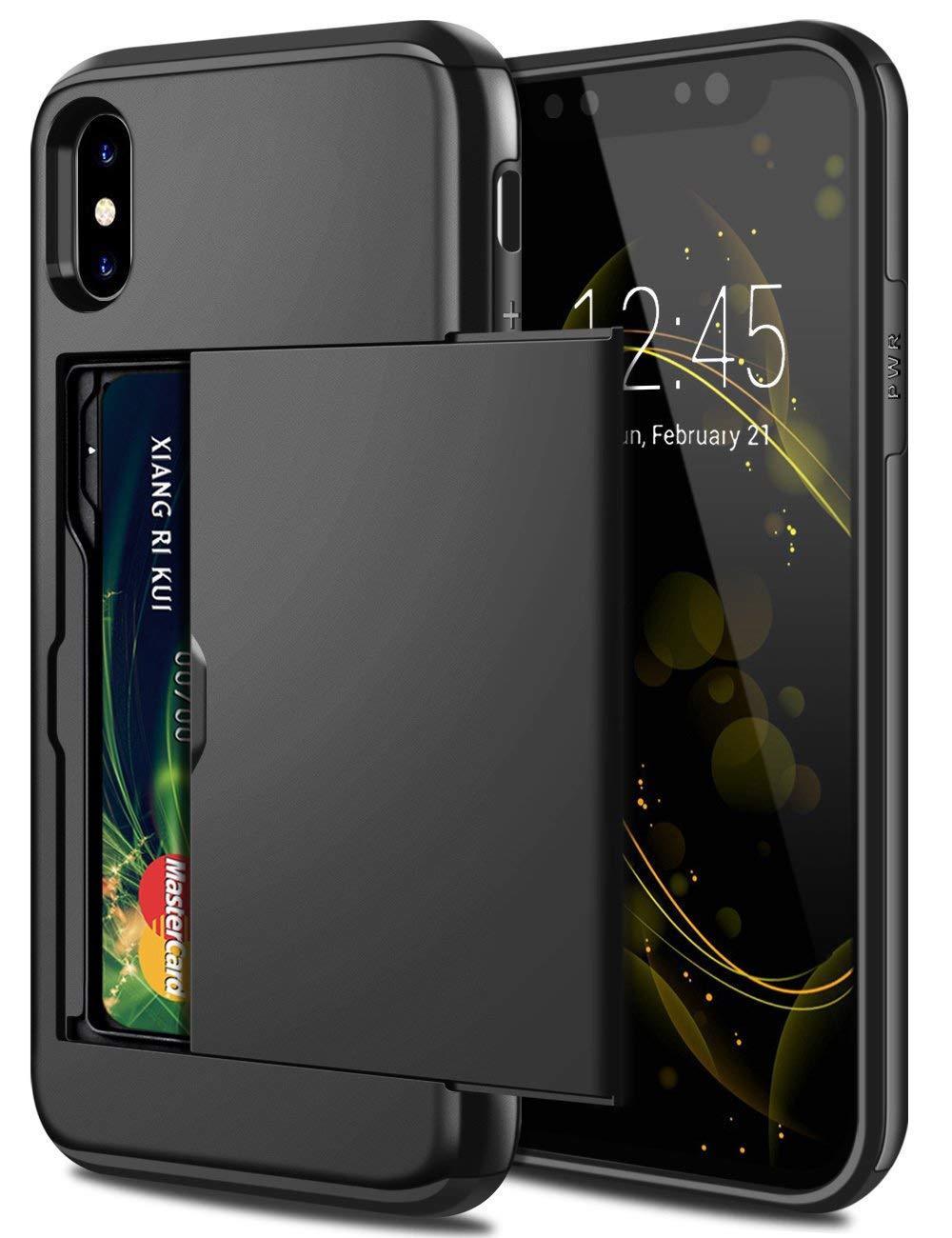 Card Case Wallet Protector - Hidden Dual Layer Armor Defender for iPhone 11, 12 & 13
