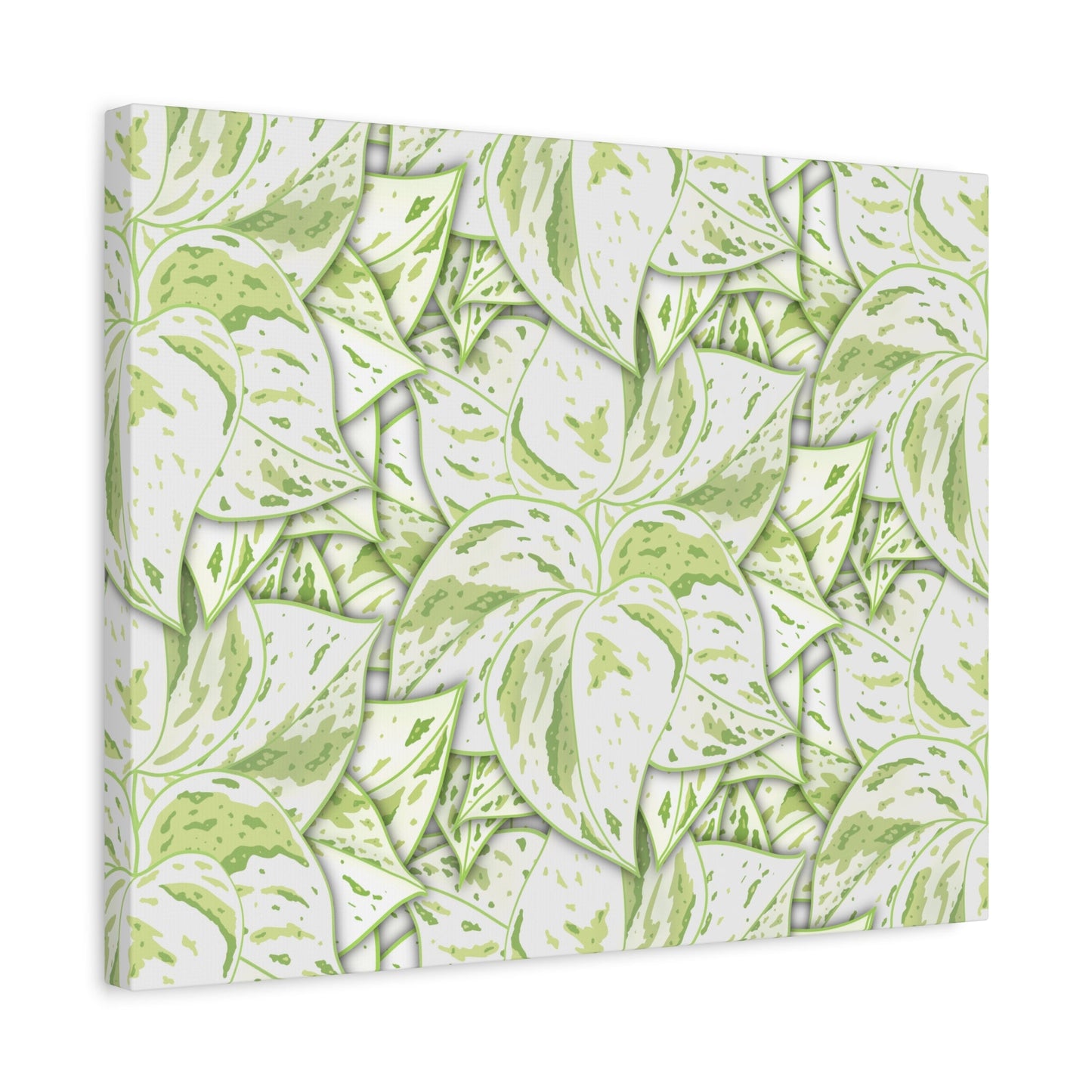 Snow Queen Pothos Pattern Canvas Print – Botanical Wall Art