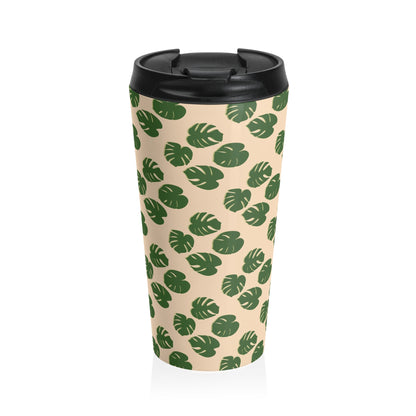 Monstera Pattern 15 oz Vacuum Insulated Stainless Steel Travel Tumbler