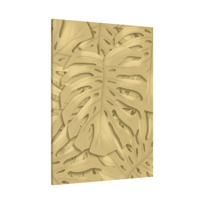 Golden Monstera Canvas Print – Botanical Wall Art