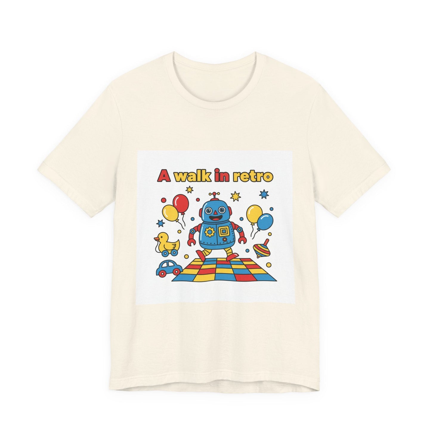 Retro Robot Toy Graphic Tee | Throwback Kid, Primary Colors