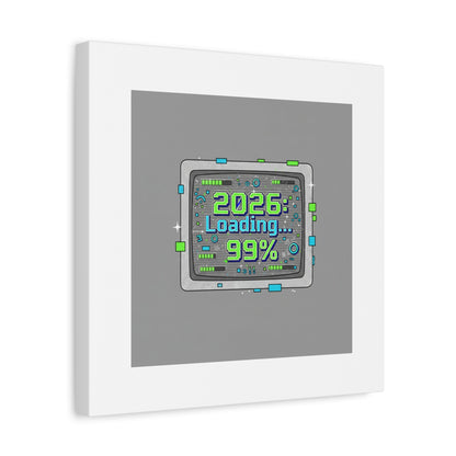 2026 Loading 99% Canvas | NYE countdown, retro system interface