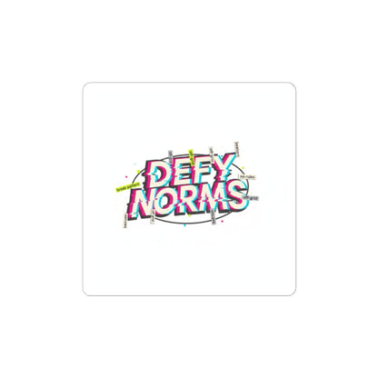 Defy Norms Sticker | Anti-Aesthetic, Glitch Font, Chaotic Design