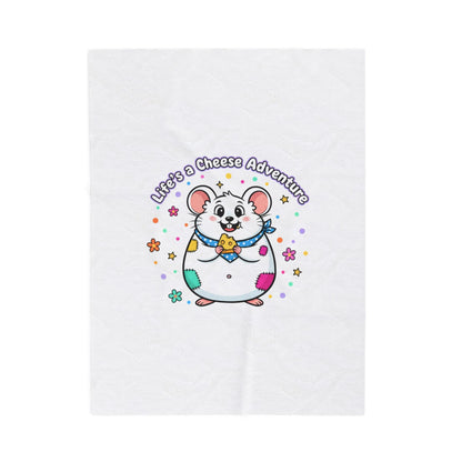 Life's a Cheese Adventure Velveteen Blanket | Rodent-Core, Cute Rat Art