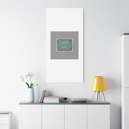 2026 Loading 99% Canvas | NYE countdown, retro system interface