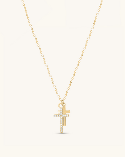 Double Cross Necklace