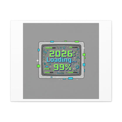 2026 Loading 99% Canvas | NYE countdown, retro system interface