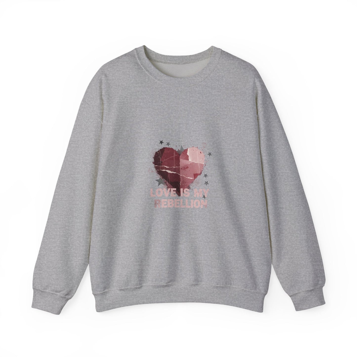 Love Is My Rebellion Sweatshirt | soft grunge heart, distressed punk heart design