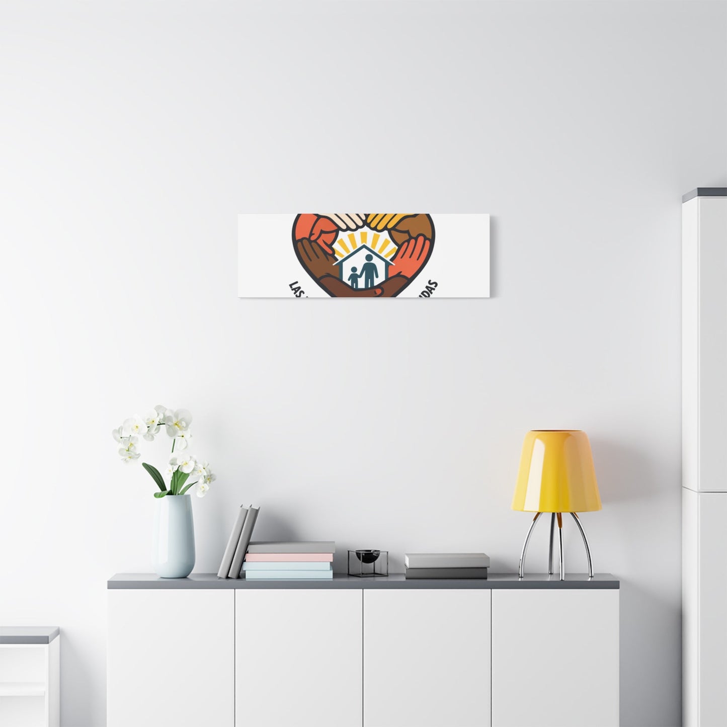 Families Belong Together Canvas, family unity solidarity, bilingual inclusive decor