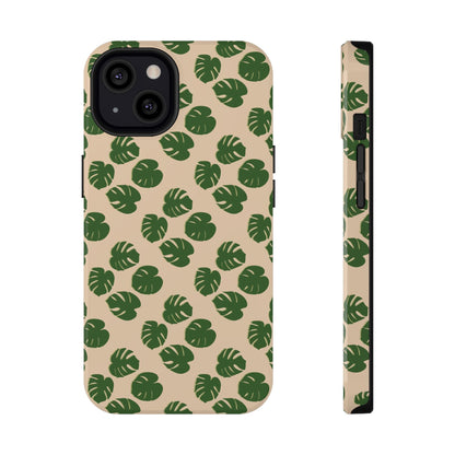 Monstera Pattern Phone Case – Dual Layer Protective Cover