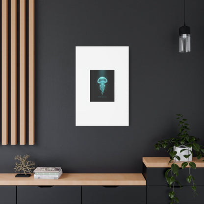 Bioluminescent Jellyfish Art Canvas | Deep Sea Aesthetic, Neon Glow