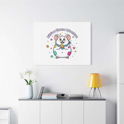 Life's a Cheese Adventure Canvas | Rodent-Core rat art print