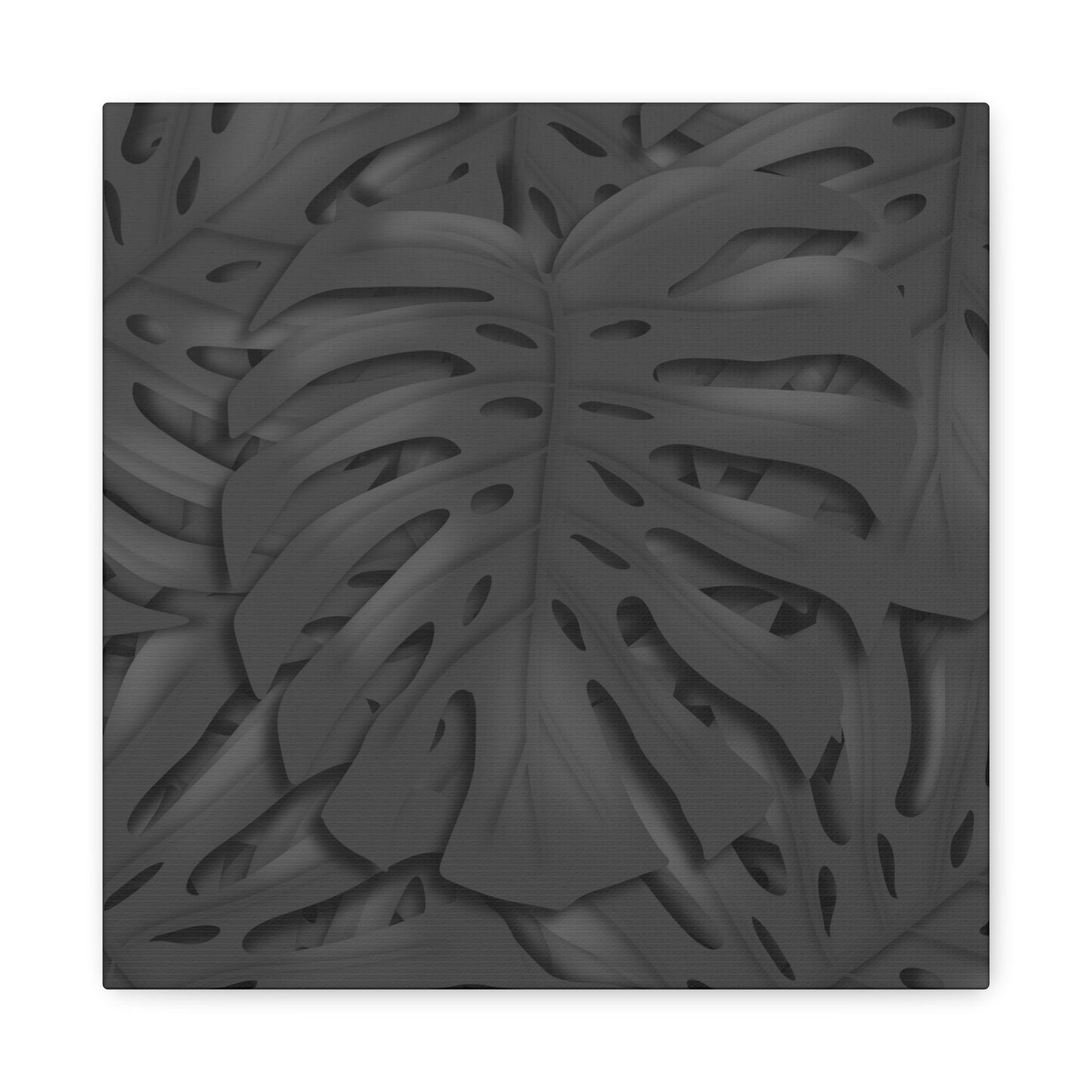 Charcoal Monstera Canvas Print – Botanical Wall Art