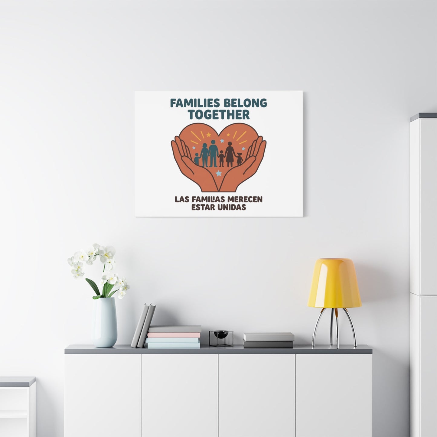 Families Belong Together Canvas | Family Unity, Bilingual Solidarity