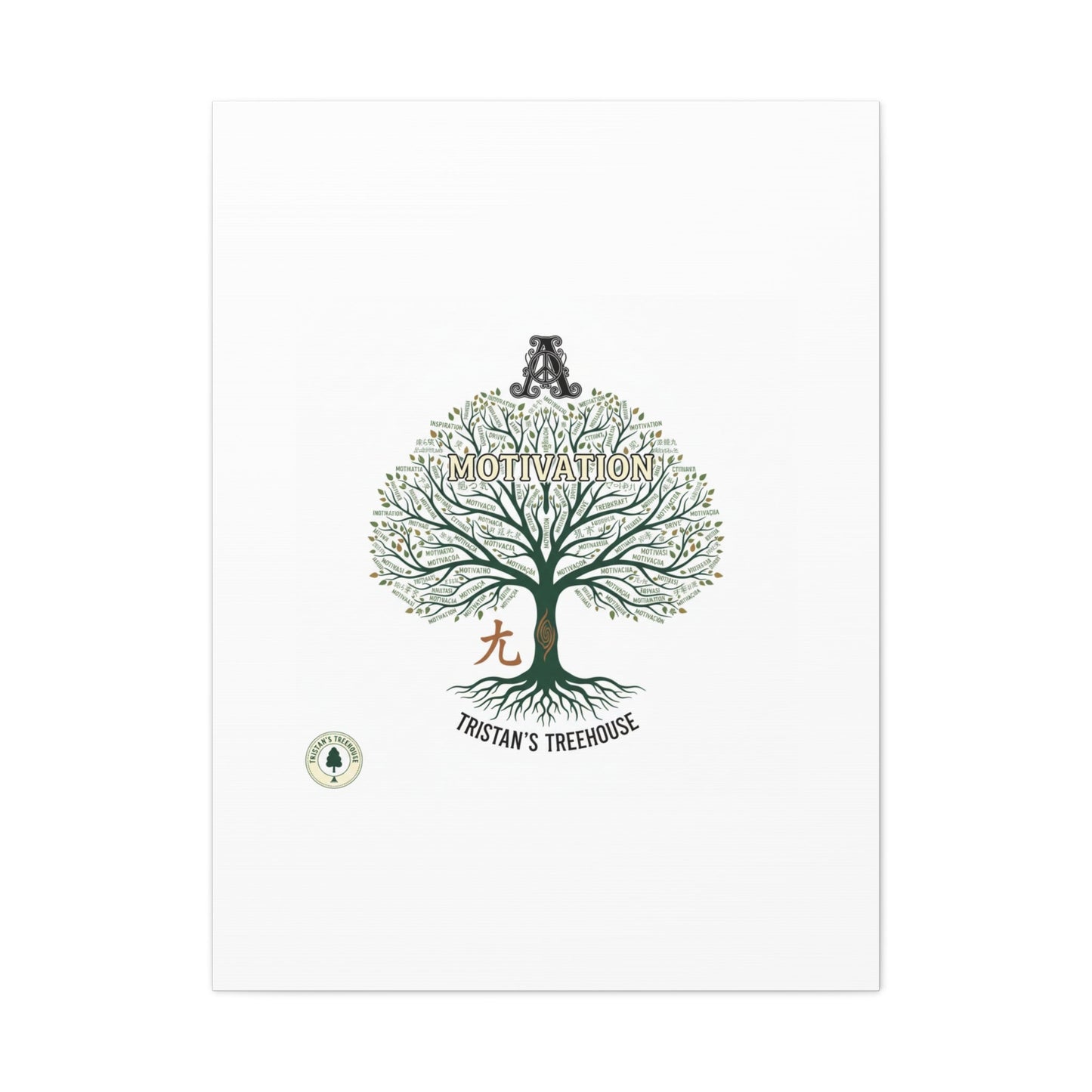 Handwritten Doodle Tree Canvas | Matte Stretched Wall Art