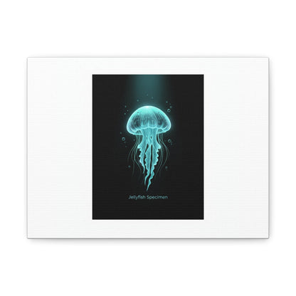 Bioluminescent Jellyfish Art Canvas | Deep Sea Aesthetic, Neon Glow