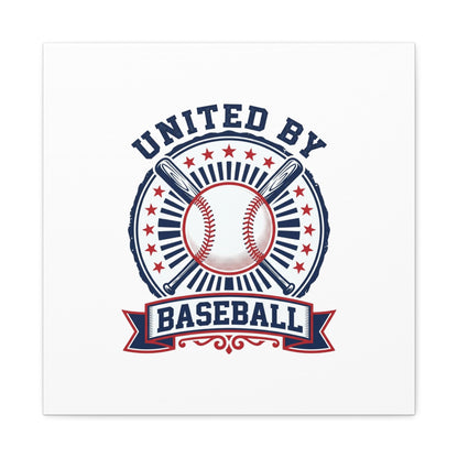 United by Baseball Canvas | Patriotic Baseball Graphic, Red White Blue Wall Art