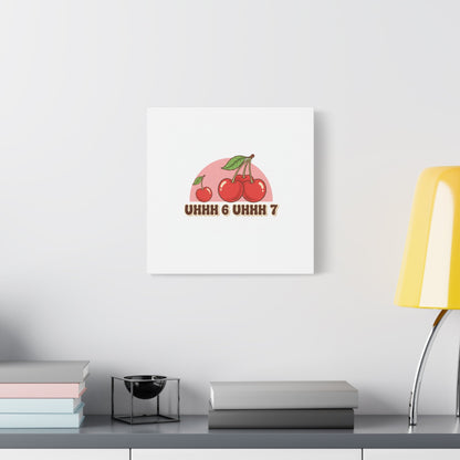 Six Severn Cherry Retro Graphic Canvas | kawaii fruit print, vintage cherry design