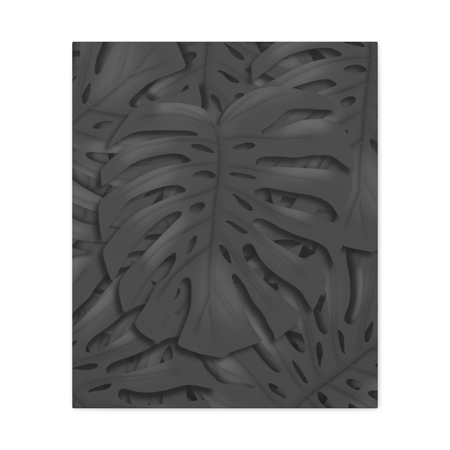 Charcoal Monstera Canvas Print – Botanical Wall Art