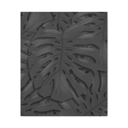 Charcoal Monstera Canvas Print – Botanical Wall Art