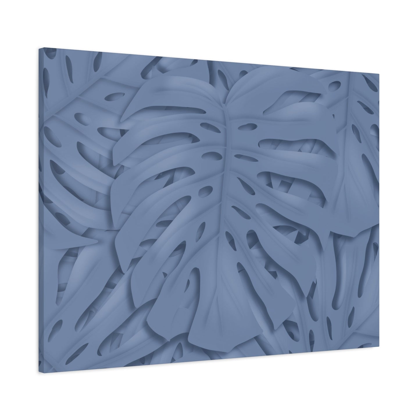 Blue Monstera Canvas Print – Botanical Wall Art