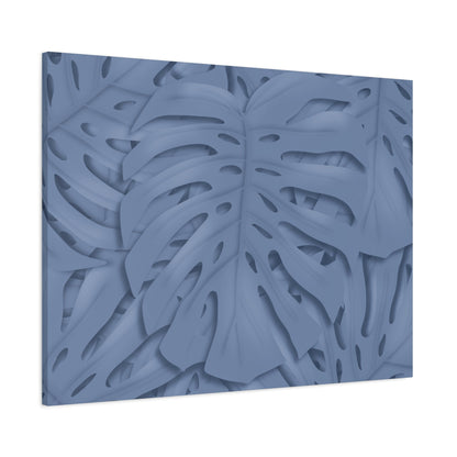 Blue Monstera Canvas Print – Botanical Wall Art