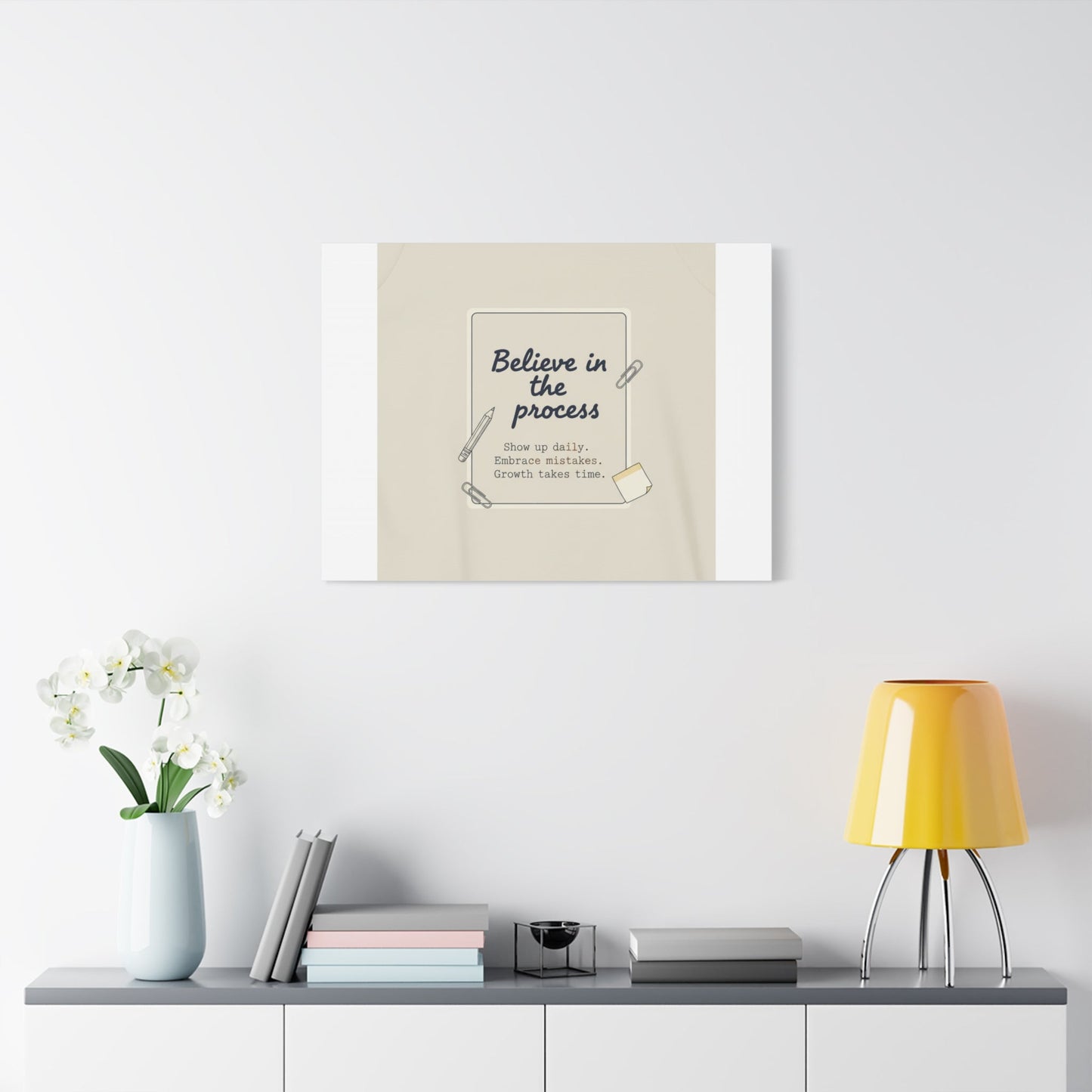 Believe in the Process Canvas | analogue note to self, handwritten reminder décor