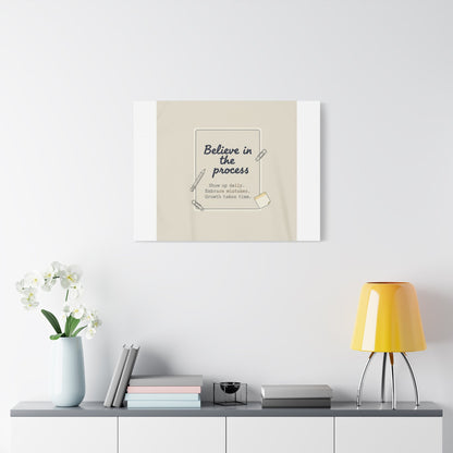 Believe in the Process Canvas | analogue note to self, handwritten reminder décor