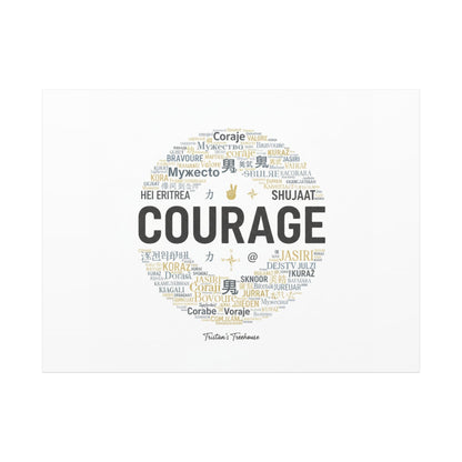 Courage Word Cloud Canvas | Fresh-Start Minimalism art print