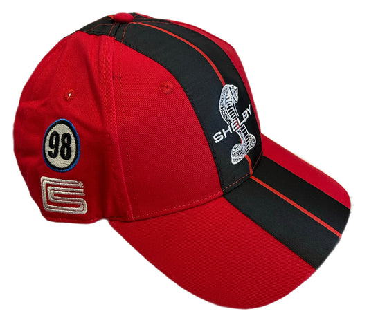 Shelby Cobra Official Red with Black Stripes Hat