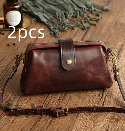 Clementine Leather Crossbody Bag - Elegant Pillow-Type Shoulder Purse