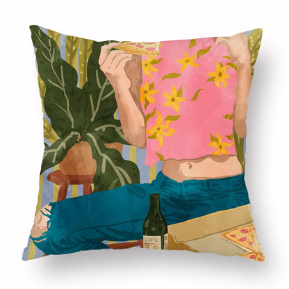 Home Fashion Simple Personality Printed Pillowcase