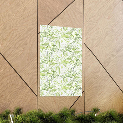 Snow Queen Pothos Pattern Botanical Print – Unframed Wall Art